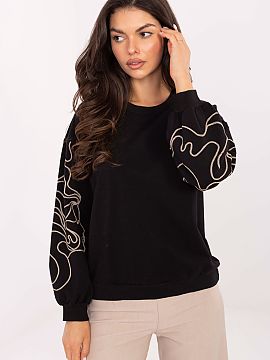 sweatshirt Relevance  Women\'s casual blouse, made of soft cotton with added elastane, ensures comfort and freedom of movement. A model of standard length with a 