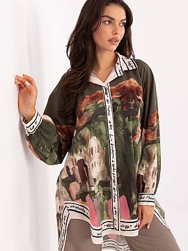 long sleeve shirt Rue Paris  Women\'s casual shirt, perfect for everyday wear and work. Made of a lightweight and pleasant to the touch blend of viscose and polyester, i