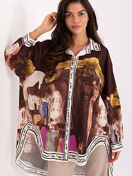 long sleeve shirt Rue Paris  Women\'s casual shirt, perfect for everyday wear and work. Made of a lightweight and pleasant to the touch blend of viscose and polyester, i