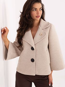 Coat Rue Paris  Short elegant women\'s coat, perfect for the transitional seasons of autumn, winter, and spring. Made of high-quality blend of polyester, vi