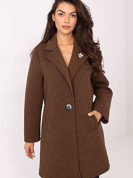 Coat Rue Paris  Stylish women\'s coat made of modern foam material, perfect for the transitional season of autumn, winter, and spring. Made of a blend of po