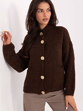 Cardigan Italy Moda  Stylish women\'s sweater in a classic cut, perfect for everyday wear and work. Made of high-quality blend of polyacrylic, polyamide, wool, a