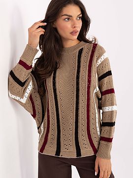 sweter Factory Price  Oversized women\'s sweater with a casual character, perfect for everyday occasions. Made of acrylic, it provides warmth and comfort when wor