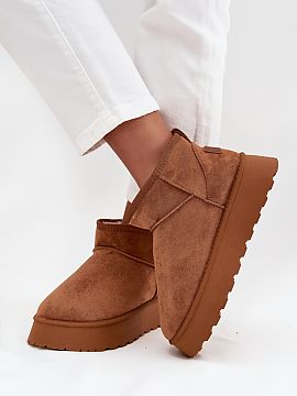 Snow boots Step in style  Stylish women\'s snow boots made of eco suede are the perfect choice for winter days. Set on a platform, they effectively insulate from the 
