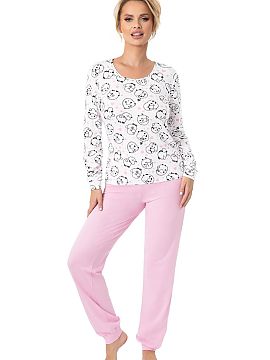 Pyjama Donna  Women\'s cotton pajamas comfort and charm in one. Produced in Poland, it ensures high quality and comfort of wearing. The long-sleeved blous