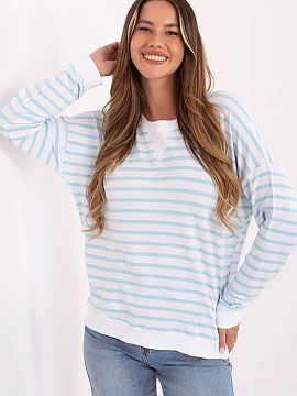 Bluzka Relevance  Casual women\'s oversized striped blouse is a comfortable and fashionable option for everyday wear. Made of soft micro modal with added elas