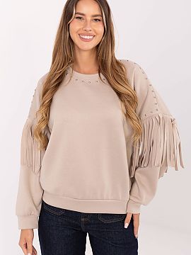 sweatshirt Rue Paris  Women\'s casual sweatshirt in a smooth version is a stylish proposition for everyday wear. Made of a soft blend of viscose and polyester, it