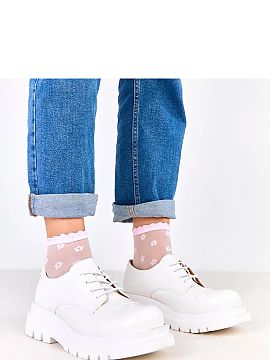 Half shoes Solea  Tractor platform slip-on shoes with rubber laces are a combination of modern style and comfort. Made of high-quality eco-leather, they featu