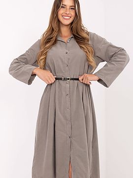 day dress Italy Moda  Classic and stylish shirt dress with a flared cut is a perfect choice for everyday wear and work. Made of high-quality cotton, it is breatha