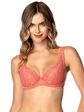 Padded bra Mat  Are you looking for a bra for a large bust that will provide perfect support, comfort, and a feminine look? The coral-colored Gravity Big un