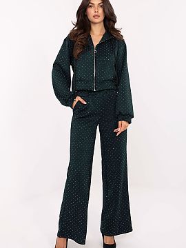 Complete Rue Paris  Stylish and comfortable women\'s tracksuit set is the perfect combination of elegance and everyday comfort. The set consists of a zip-up hoo