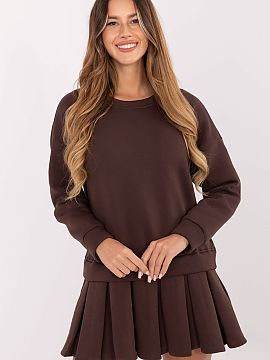 day dress Rue Paris  This dress combines comfort and feminine style, perfect for everyday occasions. Made of soft cotton with a touch of elastane, it provides co