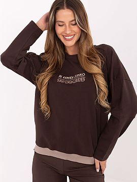 sweatshirt Relevance  Modern women\'s sweatshirt in a casual style is the perfect combination of comfort and fashionable design. Made of soft and stretchy cotton 