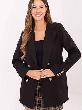 Jacket Lakerta  This women\'s blazer is the quintessence of elegance and timeless style. Made from a high-quality blend of cotton, elastane, and polyester, 
