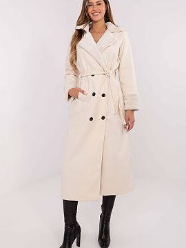 Coat Rue Paris  A long, winter women\'s coat combining elegance with functionality, perfect for everyday wear, work, and formal occasions. Made of polyester