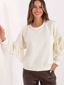 Sweatshirt Rue Paris  Women\'s casual blouse in a smooth version is a stylish proposition for everyday wear. Made of a soft blend of viscose and polyester, it pro