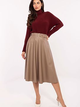 Skirt Italy Moda  Stylish skirt made of high-quality eco leather is the perfect choice for women who appreciate elegance and comfort. The midi length model pe
