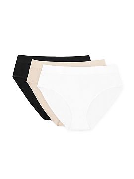 Set Gorteks  Three-pack of figs in 3 universal colors that match every outfit: beige, black, and white. The wide elastic band at the waist effectively ho