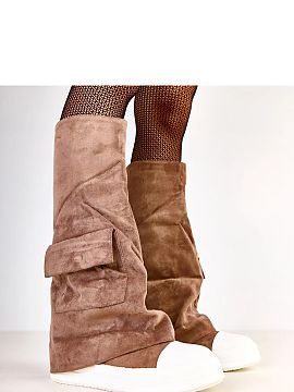 Thigh-Hight Boots Solea  Elegant and stylish women\'s boots made of suede eco leather, combining a classic cut with fashionable details. The model, reaching up to th