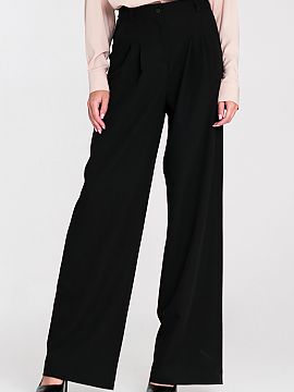 Women's pants Nife  Elegant women\'s trousers with a loose relaxed fit and high waist, which beautifully emphasize the waist and visually elongate the legs. The