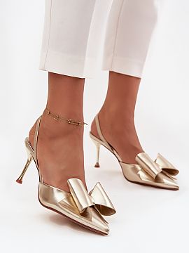 High heels Step in style  Elegant women\'s high heels with an open heel are a perfect choice for women who want to combine style with comfort. Made of textile materia