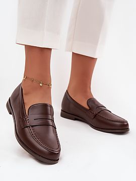 Mocassin Step in style  Women\'s loafers made of eco leather are a timeless proposition that combines elegance with comfort. Set on a flat heel, they provide comfor