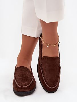 Mocassin Step in style  Women\'s moccasins made of soft eco suede are a stylish proposal that combines elegance with everyday comfort. The classic, timeless cut mak