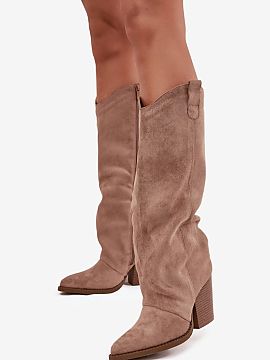 Heeled boots Step in style  Women\'s cowboy-style boots made of eco-suede are the perfect choice for women who appreciate a fashionable look combined with comfort. The 