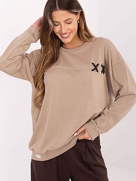 sweatshirt Relevance  Oversized women\'s sweatshirt is the perfect combination of comfort and fashionable style for everyday wear. Made of a soft blend of cotton 