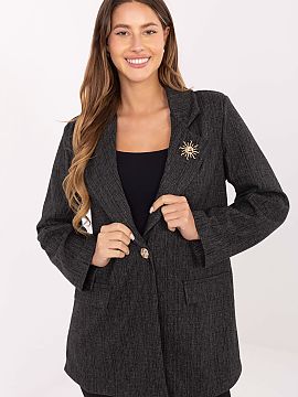Jacket Italy Moda  Elegant and timeless women\'s blazer in a classic cut, perfect for formal occasions and work. Made of a high-quality blend of polyester, vis