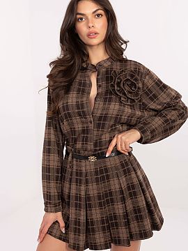 Short skirt Italy Moda  Stylish and feminine mini skirt with flounces, combining a casual character with elegance suitable for everyday and occasional stylizations.