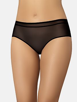 Fiji Teyli  Classic black mesh panties made of thin and delicate to the touch mesh, which is not finished with an elastic band, so the panties can be wo