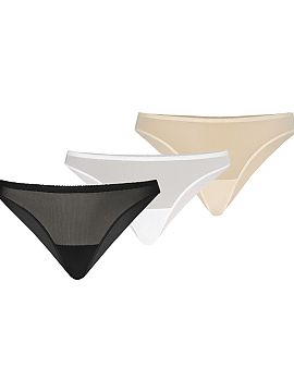 Set Teyli  Tri-pack of Tati women\'s Brazilian panties set in three basic base colors of white, beige and black, at a much lower price and good quality