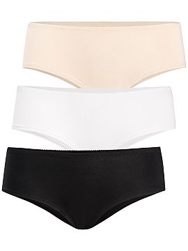Set Teyli  Set of bamboo panties in three colors of beige white and black. The multi-packs are popular among buyers because of their attractive price. 