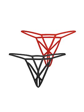 Set Teyli  We present a set of thongs, consisting of two classic colors: black and red. These elegant and sexy thongs are made of thin, elastic straps 