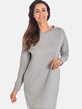 day dress Teyli  Women\'s dress in a classic cut in gray. Available in sizes from S to XL. High-quality breathable cotton ensures comfortable use. The dress 