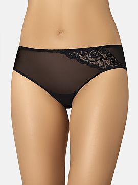 Fiji Teyli  Classic women\'s black panties made of delicate, high-quality mesh for women who value comfort and convenience. They cover the entire buttoc