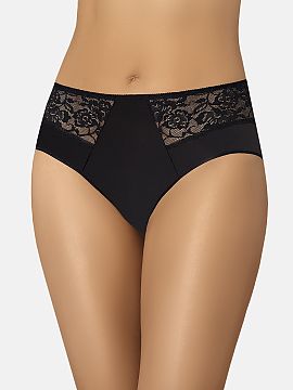 Fiji Teyli  Cotton panties with a classic cut made of very high-quality material, high-waisted in black color. The front of the briefs is made of soft c