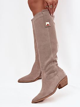 Heeled boots Step in style  Cowboy boots for women made of high-quality natural suede are a combination of classic, comfort, and style. The soft, pleasant to the touch 