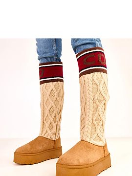 Snow boots Solea  Warm and stylish high boots that combine functionality with a trendy winter design. Made of high-quality faux suede, they look elegant, and 