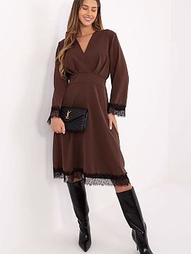 Cocktail dress Italy Moda  Stylish flared dress that combines elegance with subtle, feminine charm. Made of high-quality polyester and viscose blend, it is pleasant to