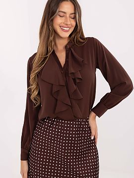 long sleeve shirt Italy Moda  Classic women\'s shirt that combines elegance with timeless style. Made of high-quality blend of polyester and elastane, it provides comfort