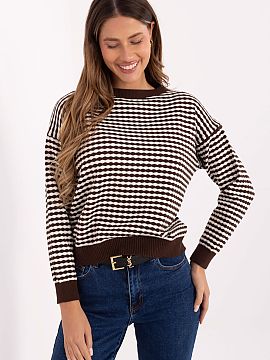 sweter Factory Price  Stylish and comfortable women\'s sweater with a casual character, perfect for everyday wear. It stands out with a striped pattern, which giv