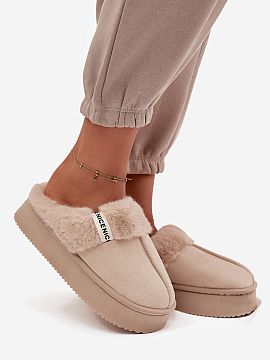 Slippers Step in style  Women\'s slippers made of soft eco-suede fabric are an ideal proposition for women who appreciate warmth and comfort. The model is set on a 