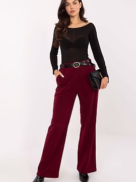 Women's pants Italy Moda  Women\'s wide leg corduroy trousers are a combination of elegance and comfort in a modern edition. Made of soft material with a varied cordu