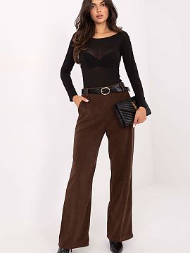Women's pants Italy Moda  Corduroy wide leg women\'s trousers are a combination of elegance and comfort in a modern version. Made of soft material with a varied cordu