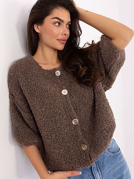 Cardigan Italy Moda  Loose-fit women\'s sweater is an elegant proposition perfect for everyday and work. Made of a pleasant to the touch fabric with a varied tex