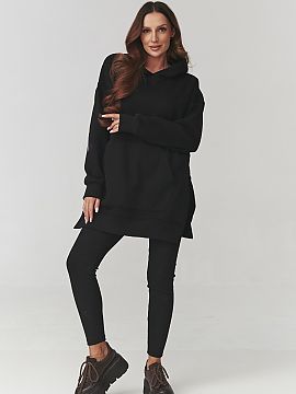 Complete Makadamia  Choose comfort and style in one! Our women\'s set consists of a longer hoodie with a hood and matching leggings in the same color. The hoodi