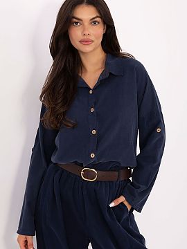 long sleeve shirt Italy Moda  Stylish women\'s shirt with a casual character, perfect for everyday wear. Made of a pleasant to the touch corduroy material with a dominant