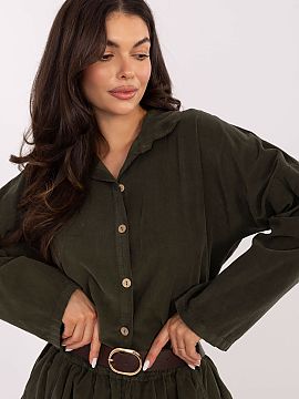 long sleeve shirt Italy Moda  Stylish women\'s shirt with a casual character, perfect for everyday wear. Made of a pleasant to the touch corduroy material with a dominant